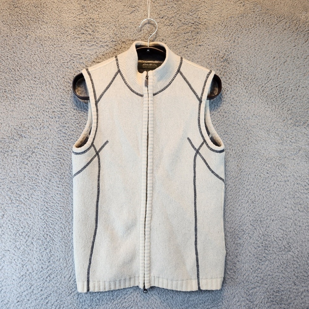 Eddie Bauer Vest Womens Small Sleeveless Knit Full Zip Up Business Casual